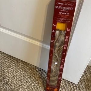 DARK BLONDE FROST Human Hair Clip-in Extensions NEVER WORN